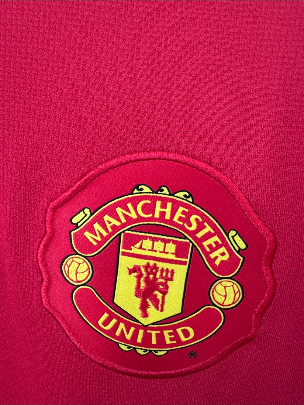 Nike Red and White Soccer Jersey with AON Sponsor - Picture 3 of 9